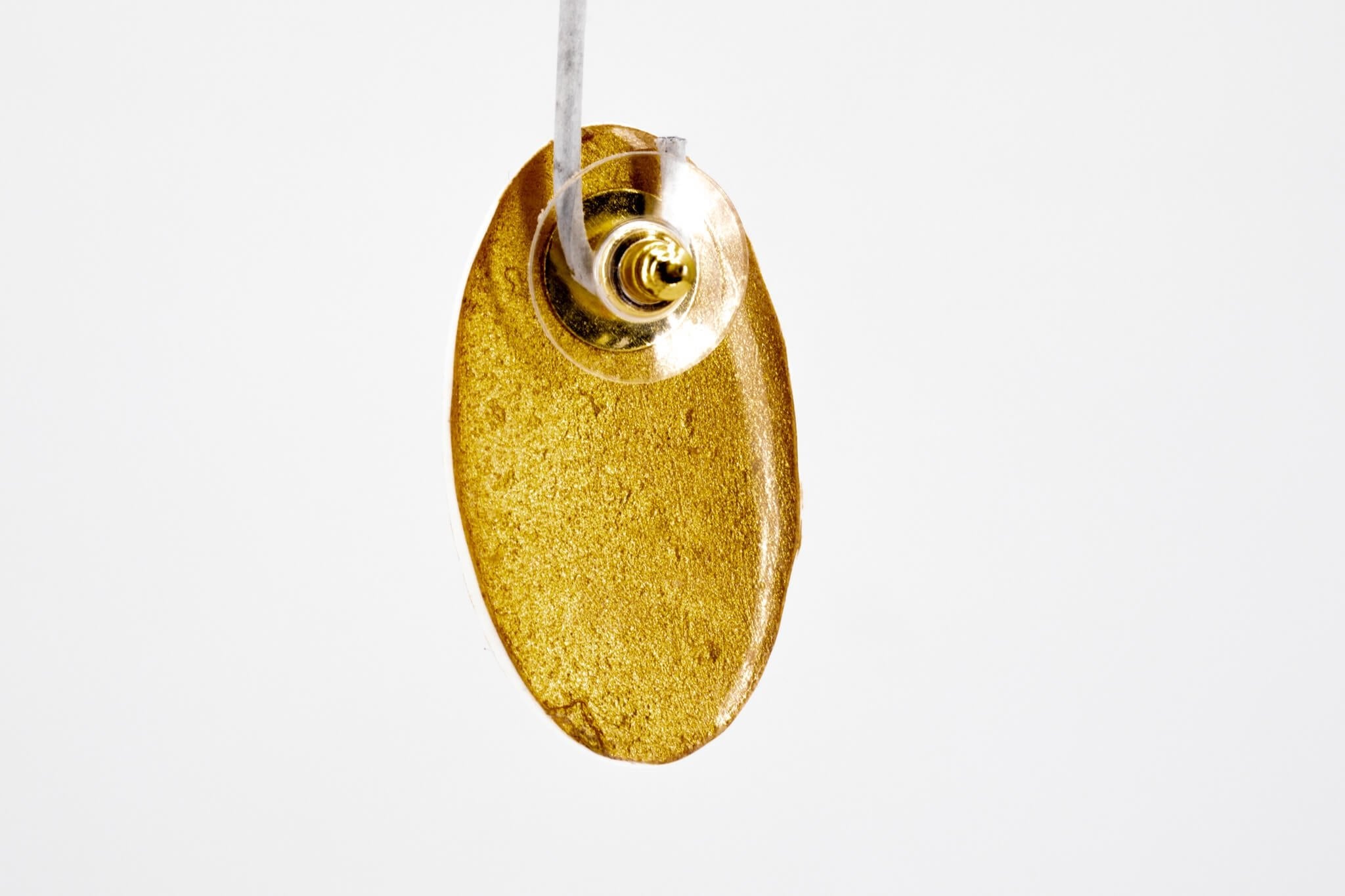 Gold Polka Dot Oval Earrings - Pearl Moon Creations