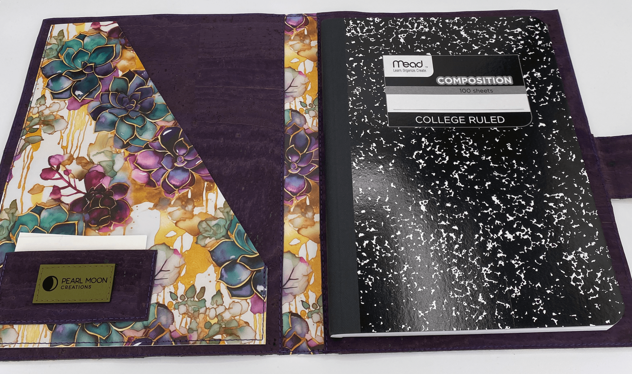 Golden Succulent Moondance Notebook Cover (Christy) - Pearl Moon Creations