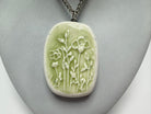 Green Wildflower Pendant Necklace - Pearl Moon Creations