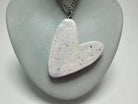 Lavender Heart Clay Pendant Necklace - Pearl Moon Creations