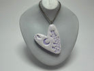Lavender Heart Clay Pendant Necklace - Pearl Moon Creations