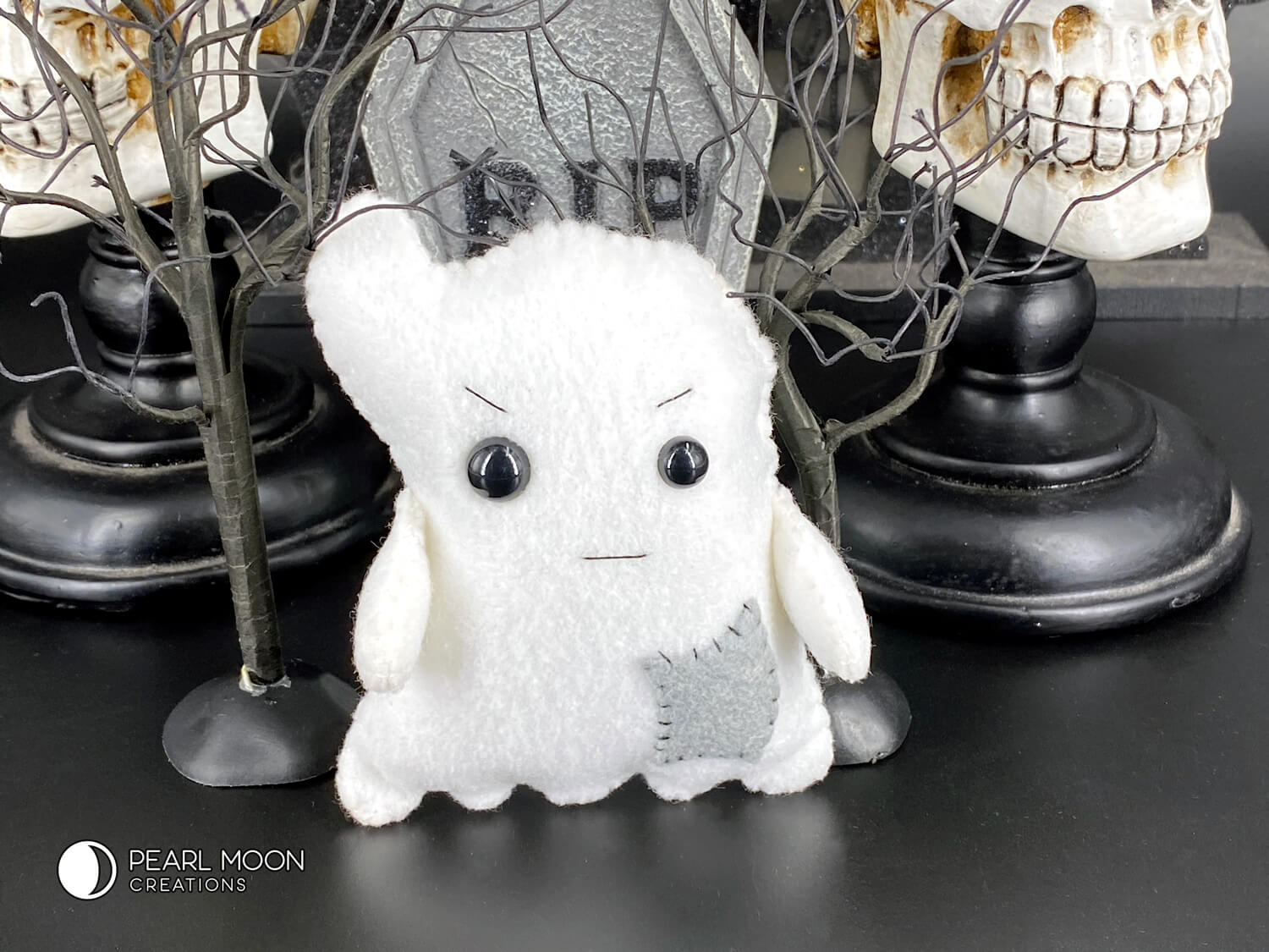 Mean Felt Ghost Doll - Pearl Moon Creations
