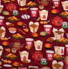 Noodle Take out on Red Fabric - Pearl Moon Creations