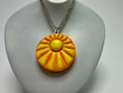 Orange and Yellow Sun Pendant Necklace - Pearl Moon Creations