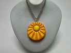 Orange and Yellow Sun Pendant Necklace - Pearl Moon Creations