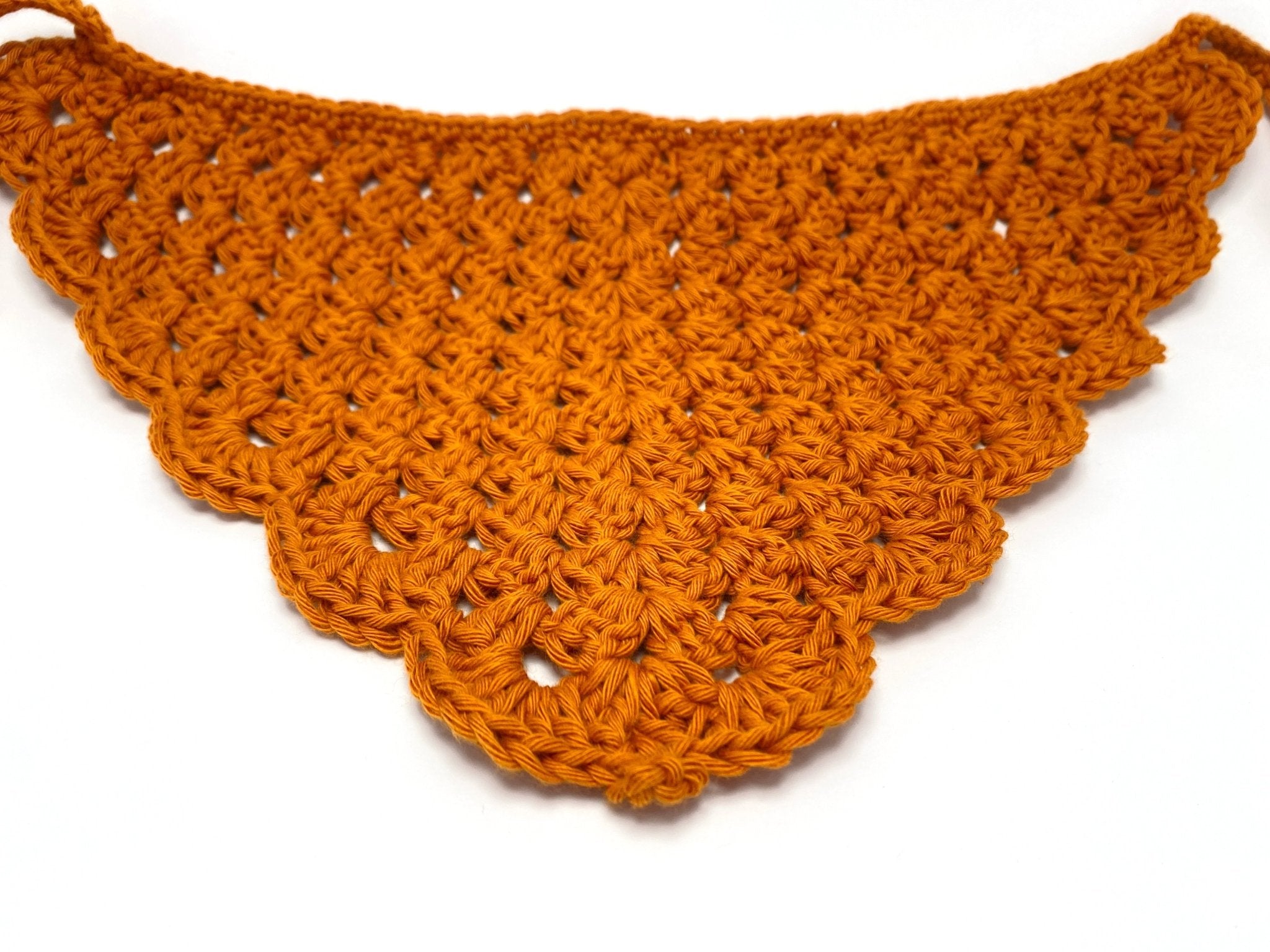 Orange Summertime Crochet Bandana - Pearl Moon Creations