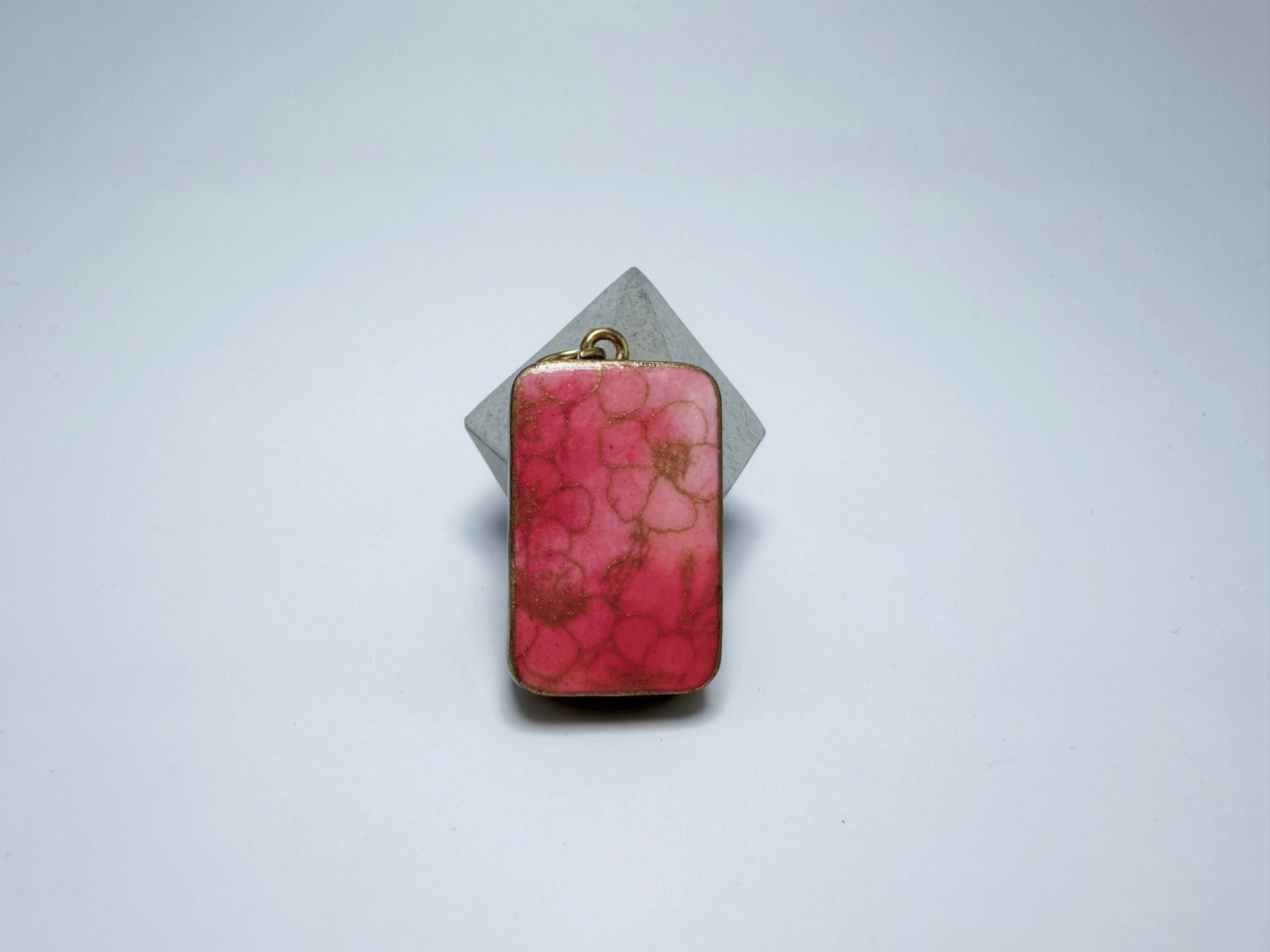Pink Cherry Blossom Polymer Clay Charm - Pearl Moon Creations