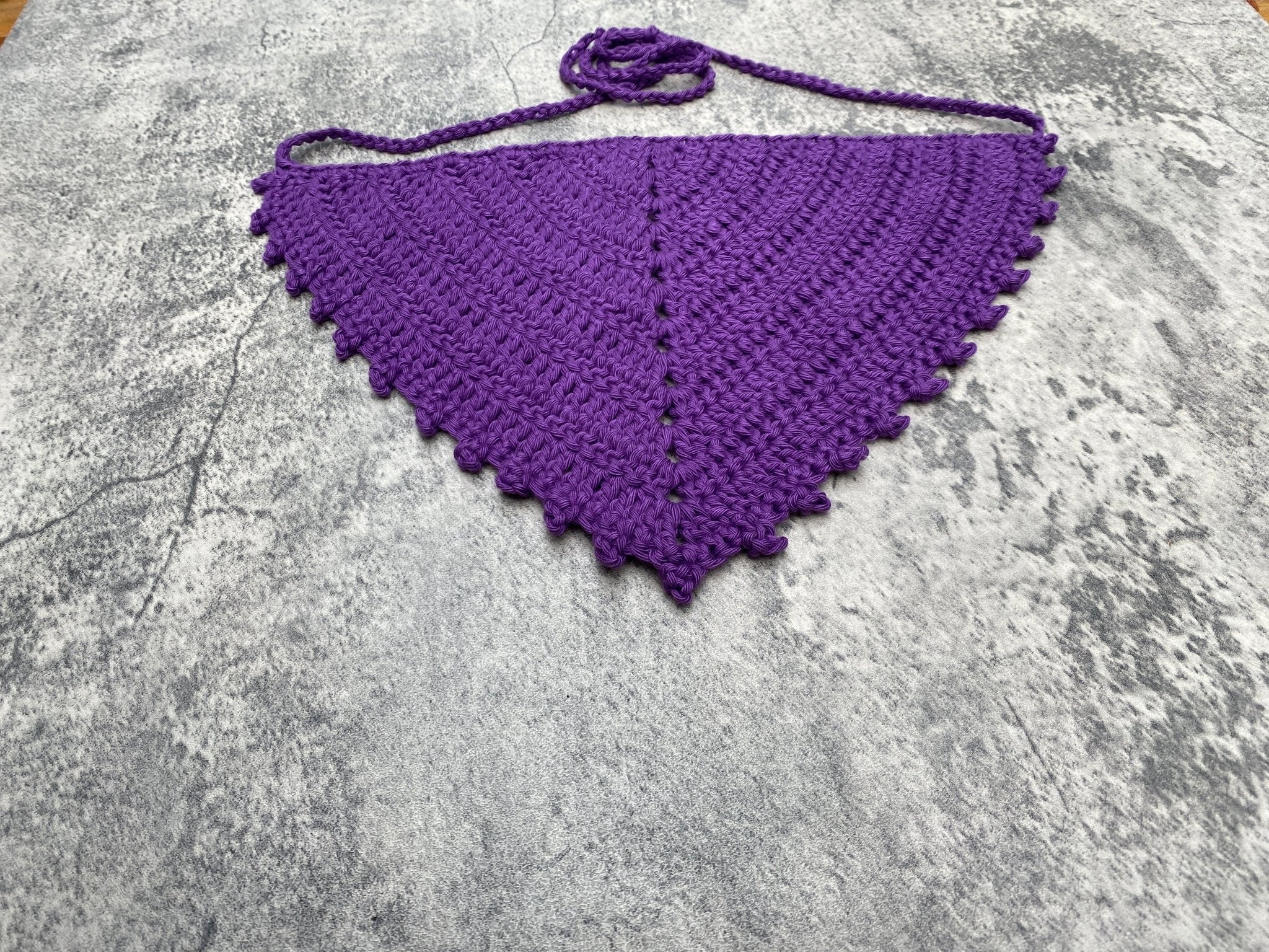 Purple Crochet Bandana - Pearl Moon Creations