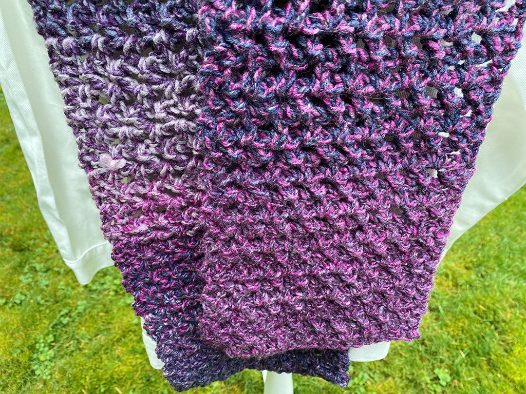 Purple Crochet Scarf - Pearl Moon Creations