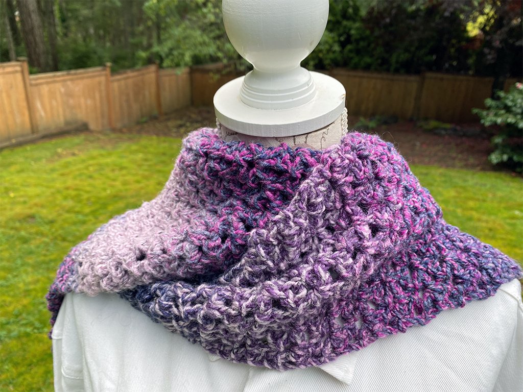 Purple Crochet Scarf - Pearl Moon Creations