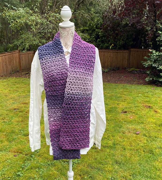 Purple Crochet Scarf - Pearl Moon Creations