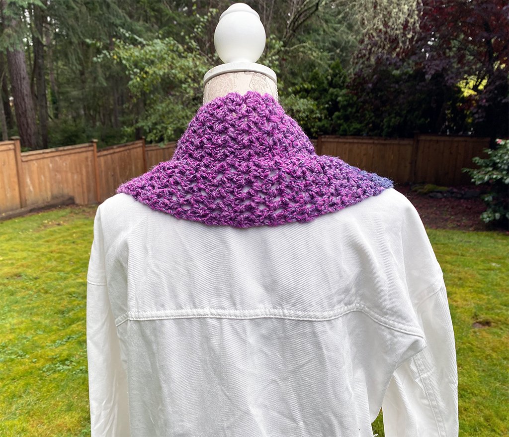Purple Crochet Scarf - Pearl Moon Creations