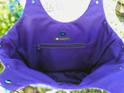 Purple Floral Batik Larkspur Shoulder Bag - MADE TO ORDER - Pearl Moon Creations