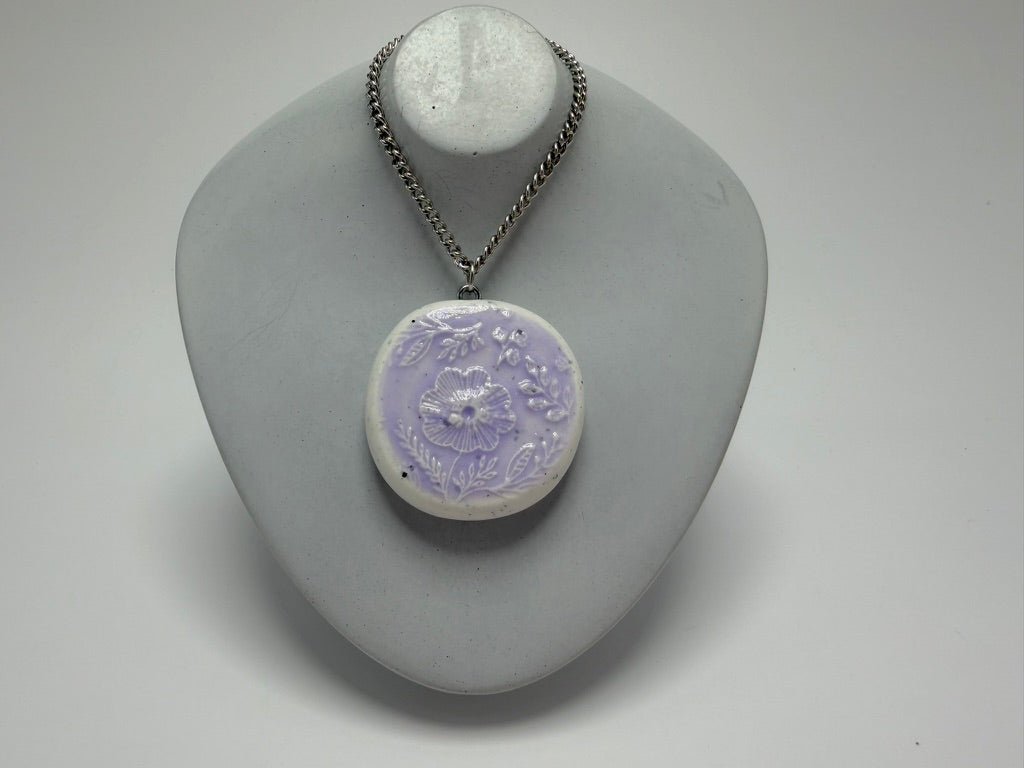 Purple Lacey Wildflower Pendant Necklace - Pearl Moon Creations
