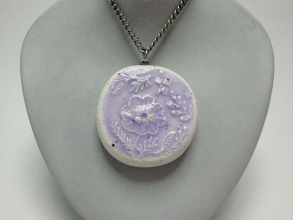 Purple Lacey Wildflower Pendant Necklace - Pearl Moon Creations