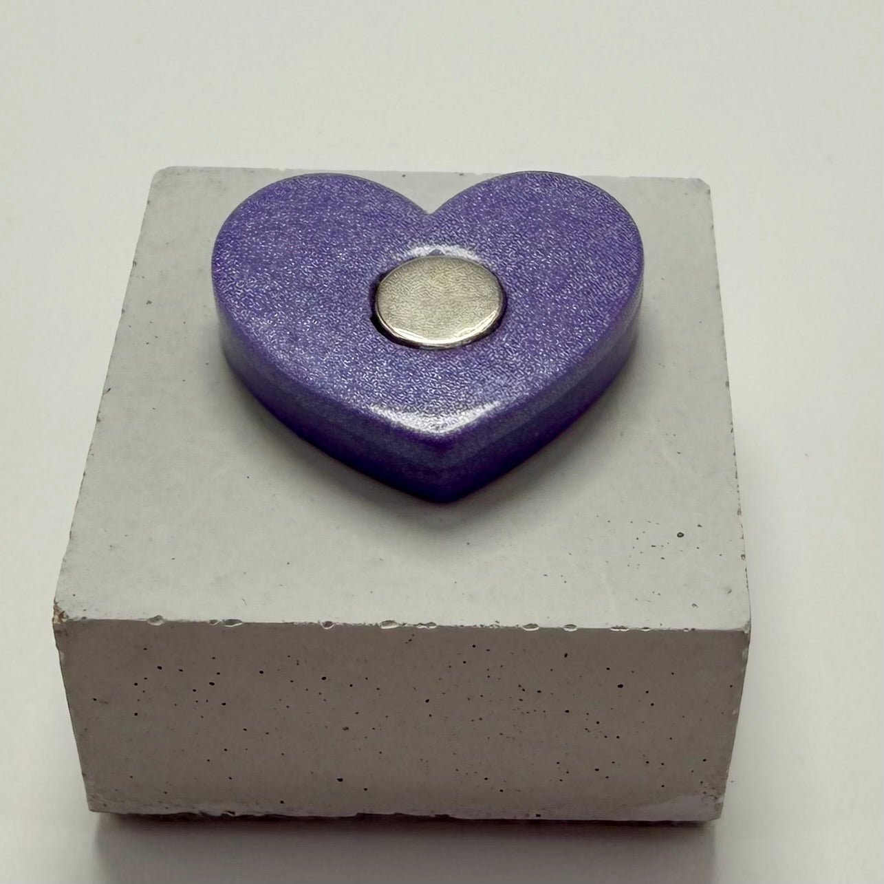 Purple Pearl Heart Magnet - Pearl Moon Creations