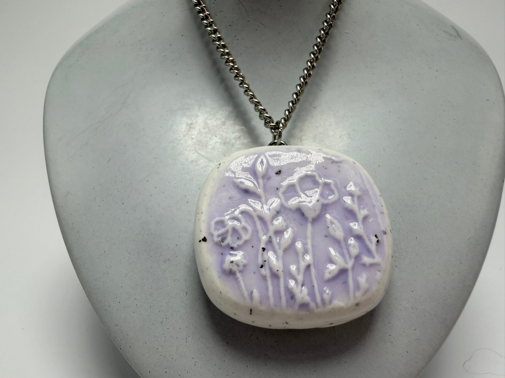 Purple Wildflower Pendant Necklace - Pearl Moon Creations