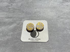 Round White and Gold Polka Dot Earrings - Pearl Moon Creations