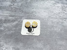 Round White and Gold Polka Dot Earrings - Pearl Moon Creations
