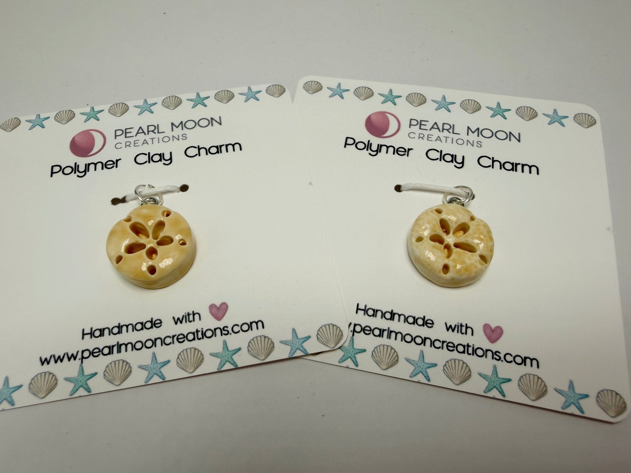Sand dollar charm - Pearl Moon Creations