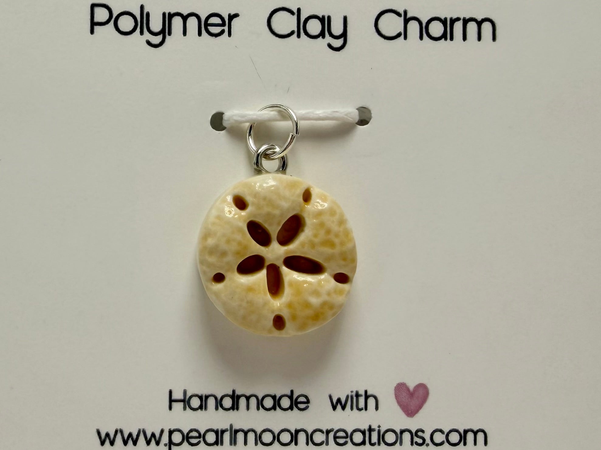 Sand dollar charm - Pearl Moon Creations