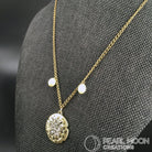 Sand Dollar with Pearls Necklace - Pearl Moon Creations