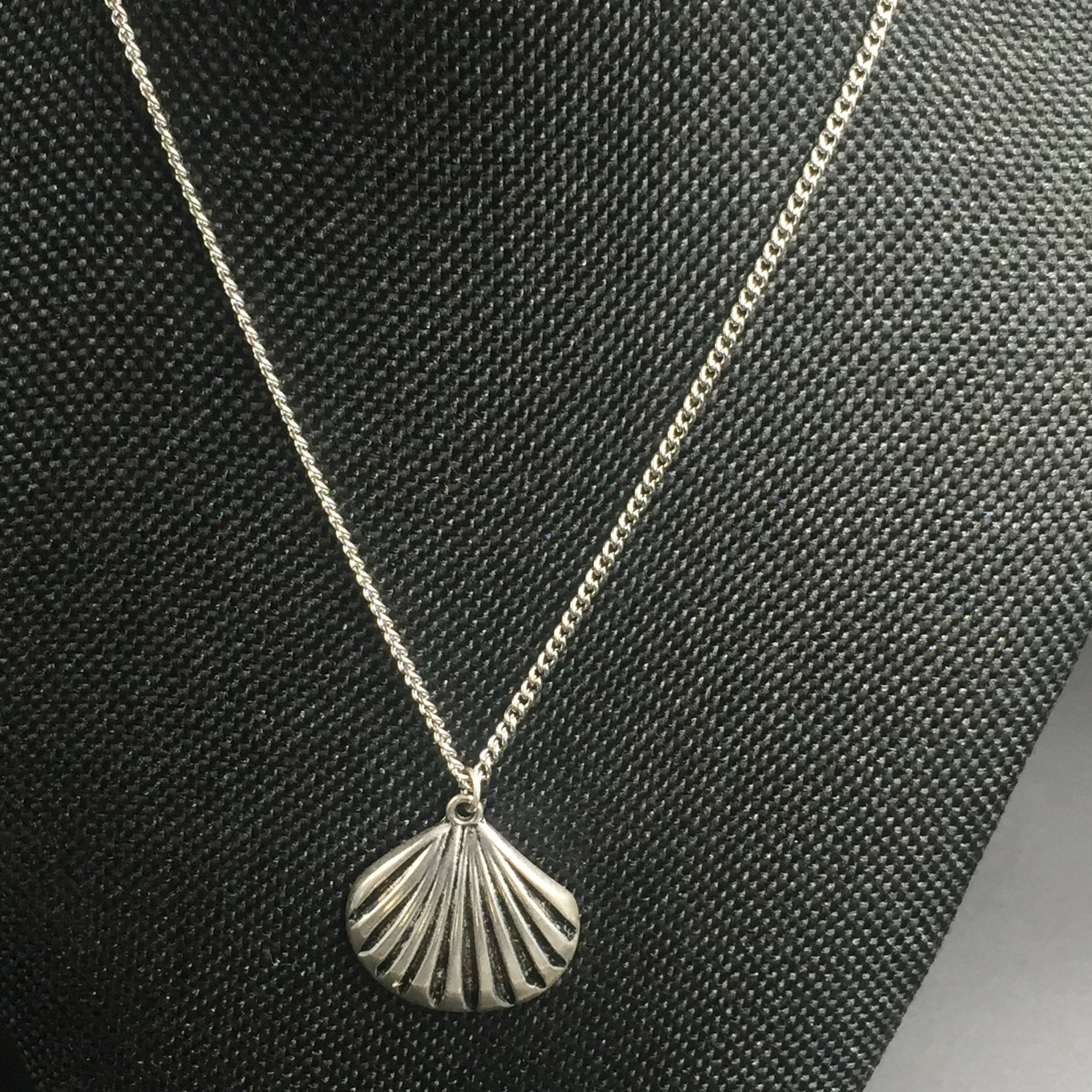 Silver Shell Pendant Necklace - Pearl Moon Creations