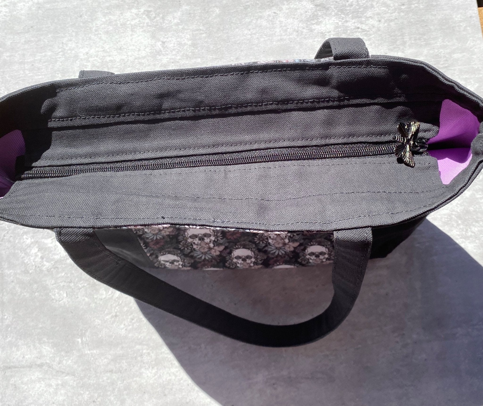Skull and Moth Pelican Tote - Pearl Moon Creations