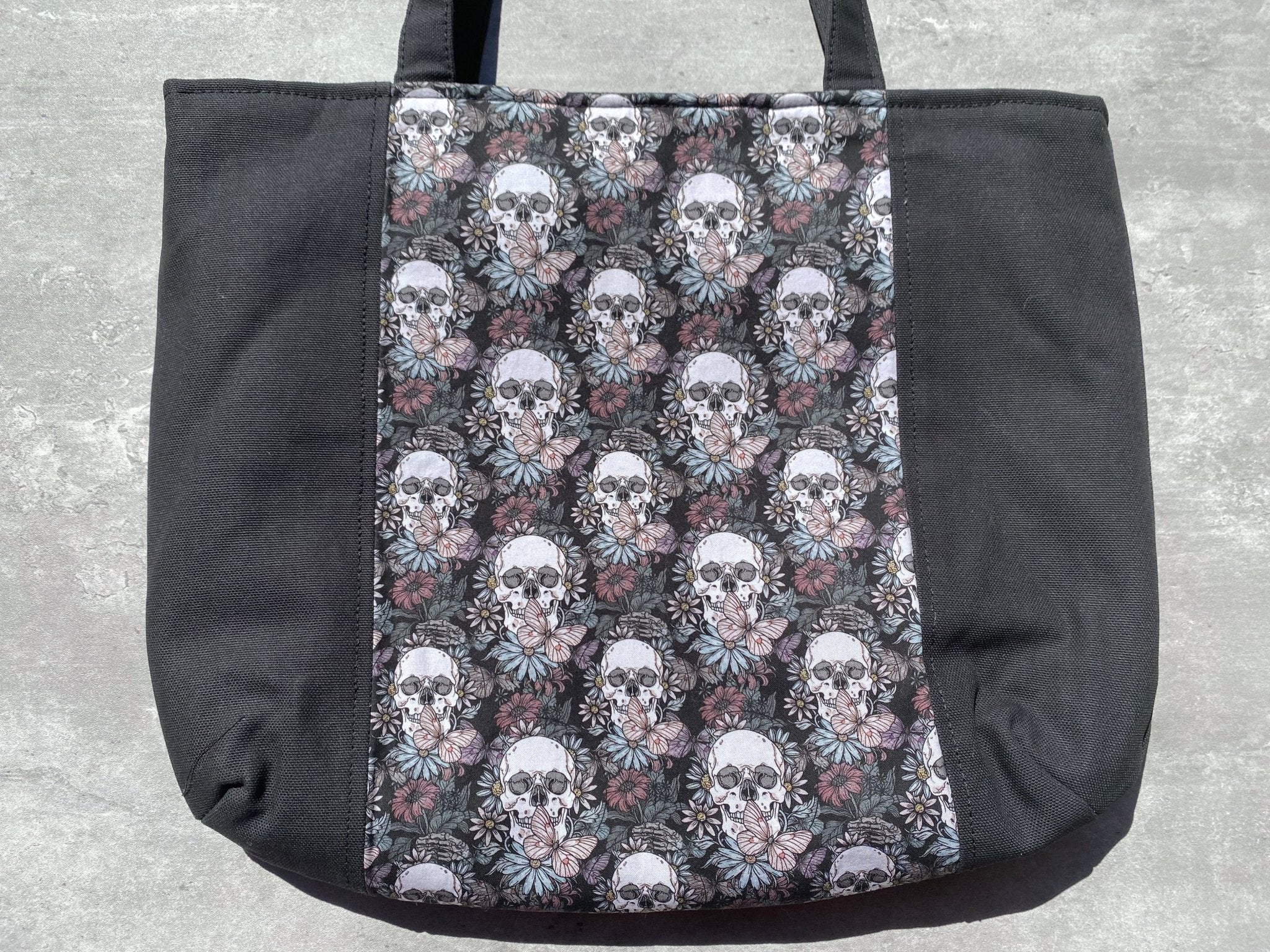 Skull and Moth Pelican Tote - Pearl Moon Creations