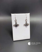 Small Gunmetal Bee Earrings - Pearl Moon Creations