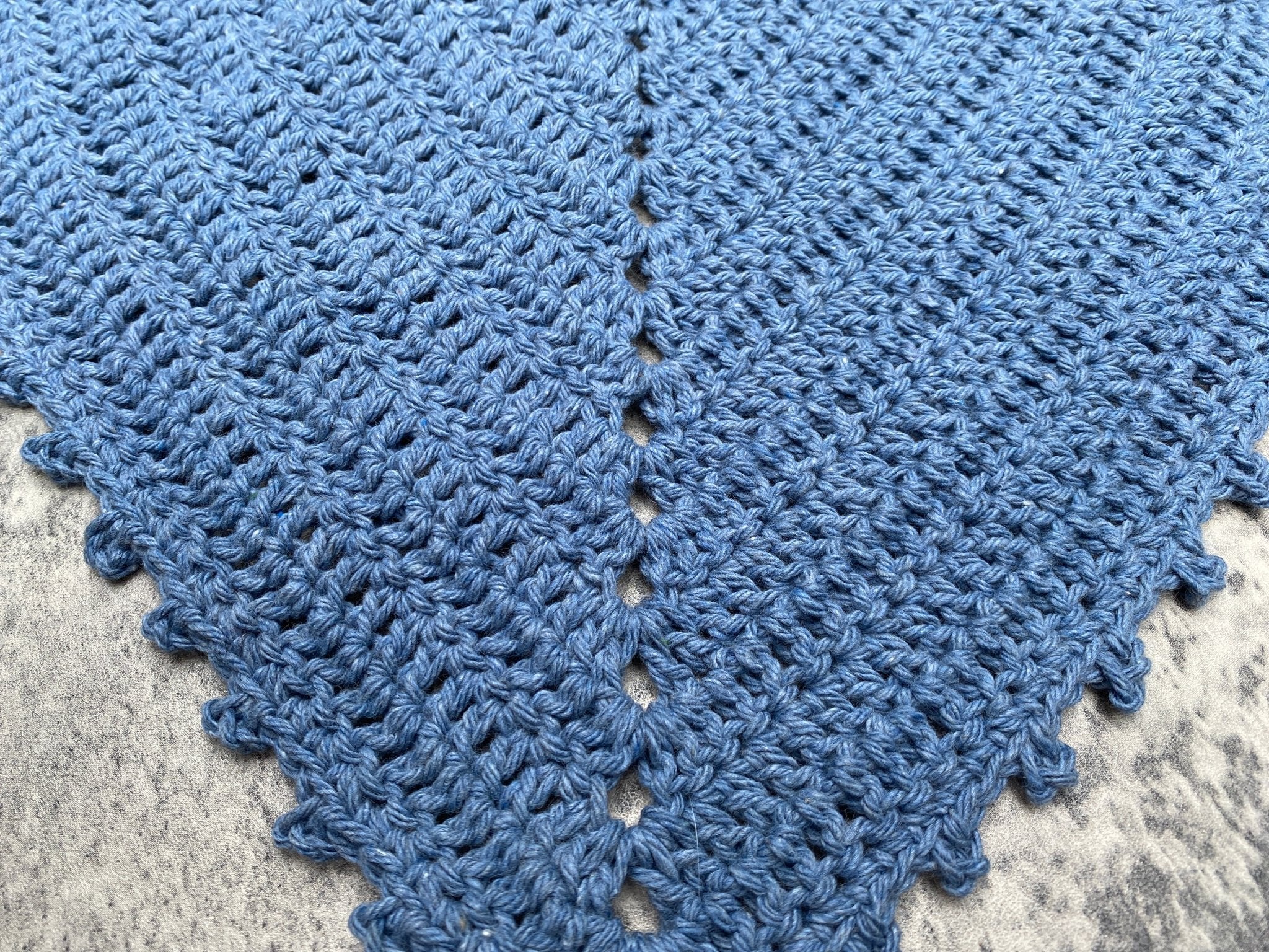 Stonewashed Blue Crochet Bandana - Pearl Moon Creations