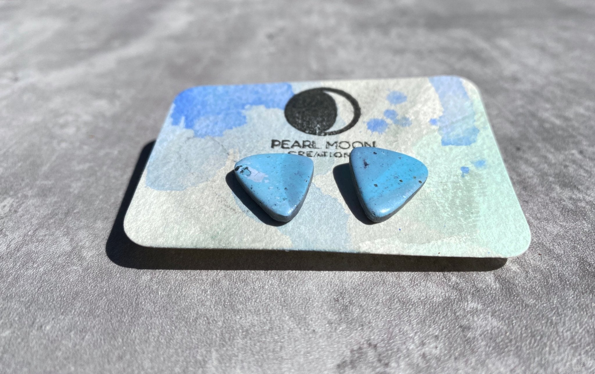 Stonewashed Blue Faux Stone Earrings - Pearl Moon Creations
