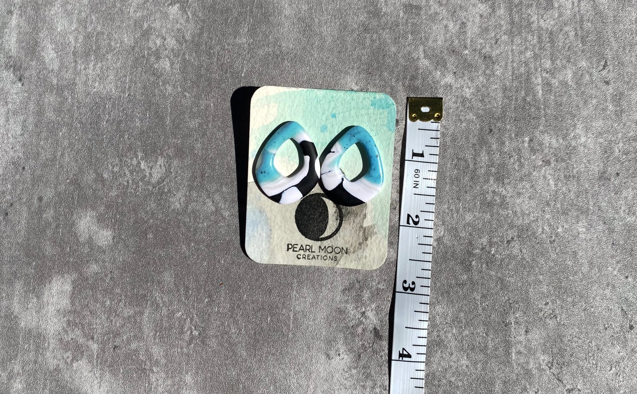 Stonewashed Turquoise Clay Earrings - Pearl Moon Creations