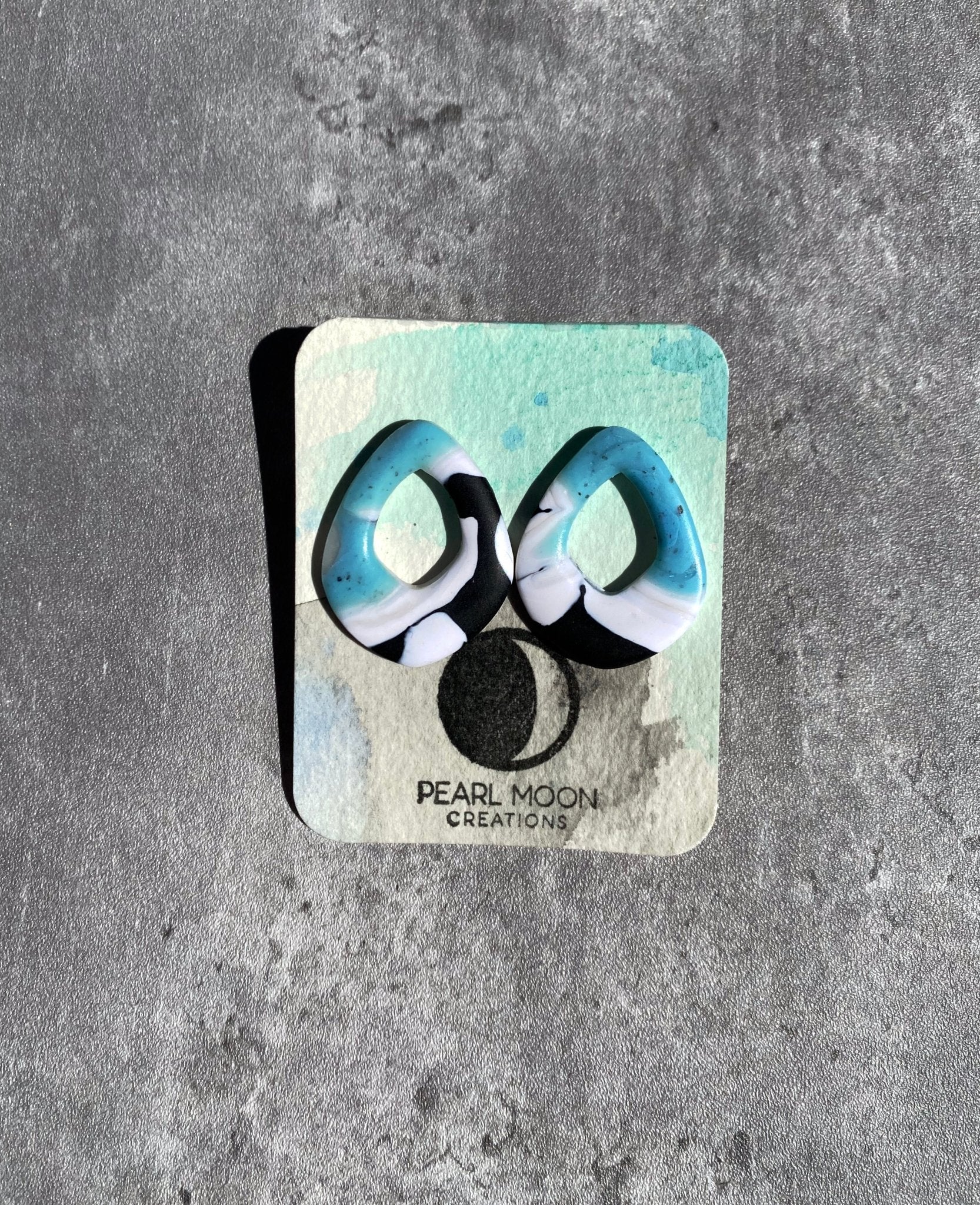 Stonewashed Turquoise Clay Earrings - Pearl Moon Creations