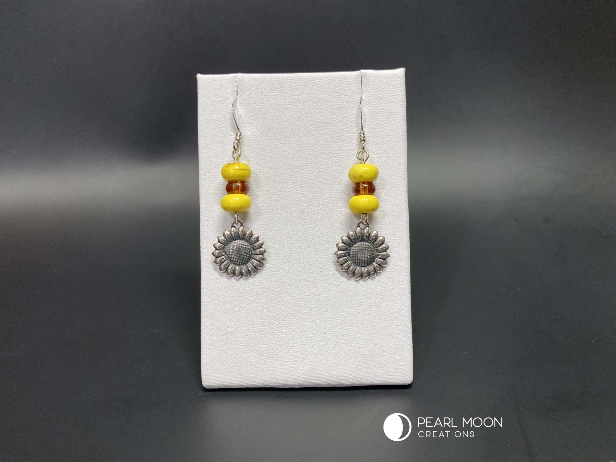 Sunflower Earrings - Pearl Moon Creations