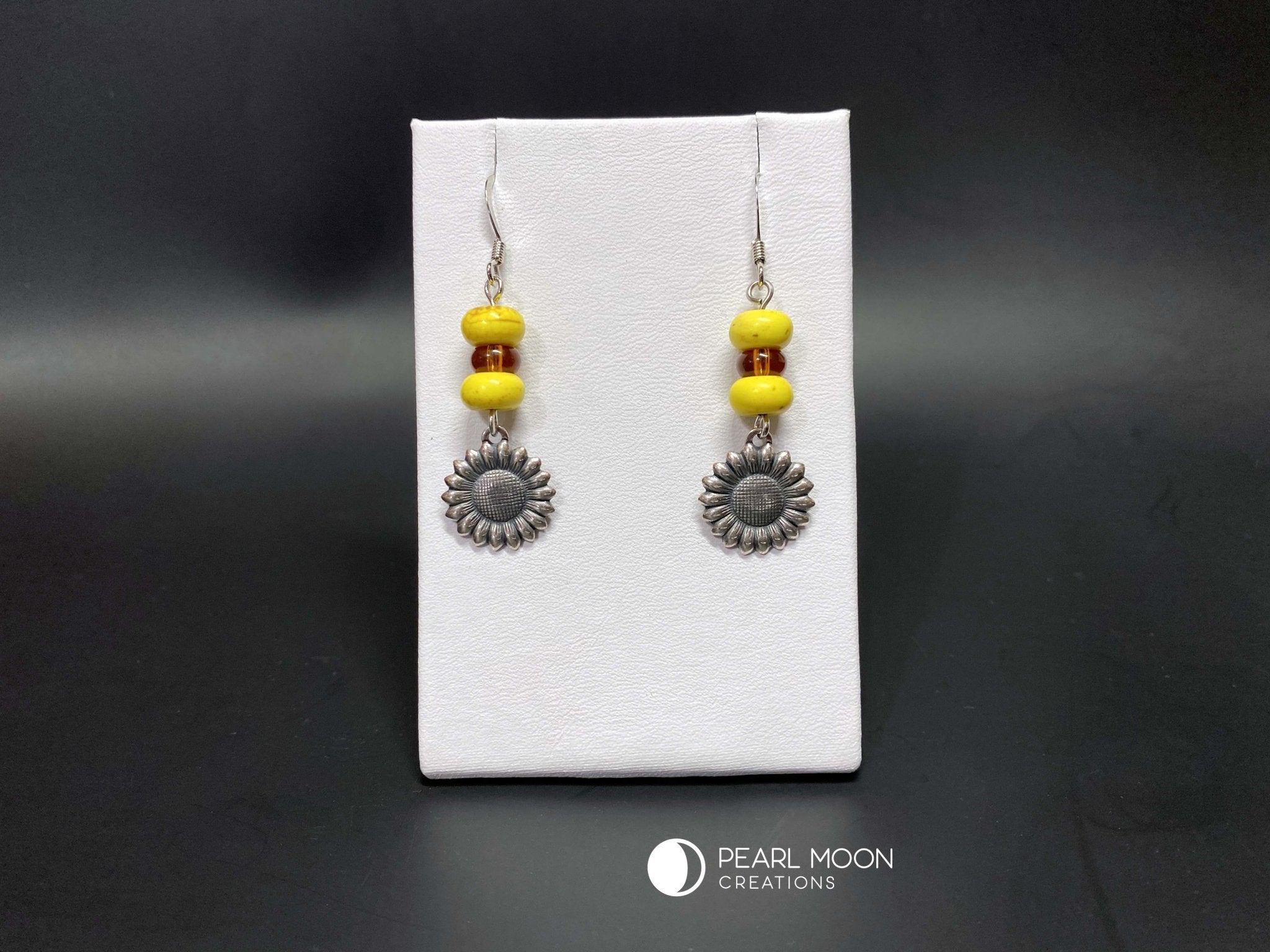 Sunflower Earrings - Pearl Moon Creations