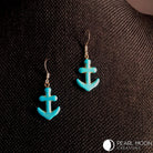 Turquoise Anchor Earrings - Pearl Moon Creations