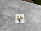 White and Gold Polka Dot Earrings - Pearl Moon Creations