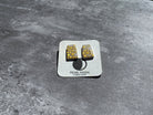 White and Gold Polka Dot Earrings - Pearl Moon Creations