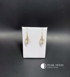 White and Gold Skull Earrings - Pearl Moon Creations