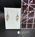White and Gold Skull Earrings - Pearl Moon Creations