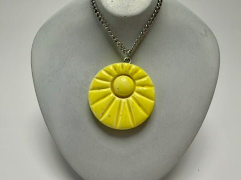 Yellow Sun Pendant Necklace - Pearl Moon Creations