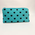 Zipper Pouch Black Cats on Teal - Pearl Moon Creations